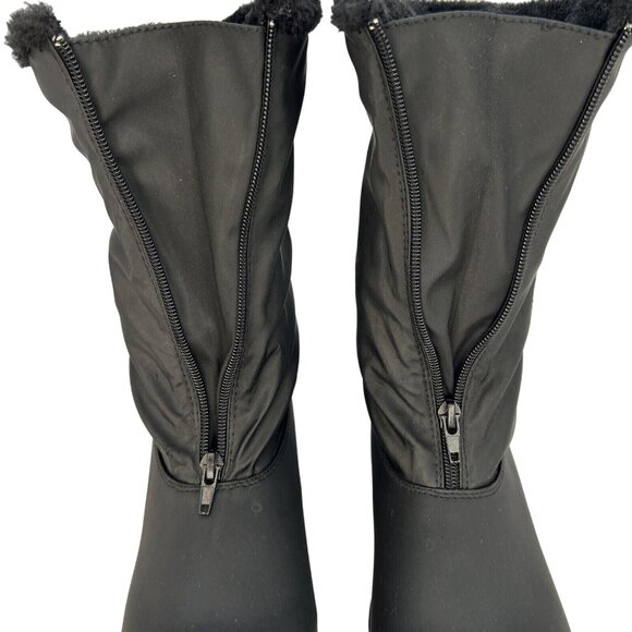 Judith Sport Faux Fur Lined Black Winter Snow Boots Womens 9M Snowflake Design - Picture 16 of 16